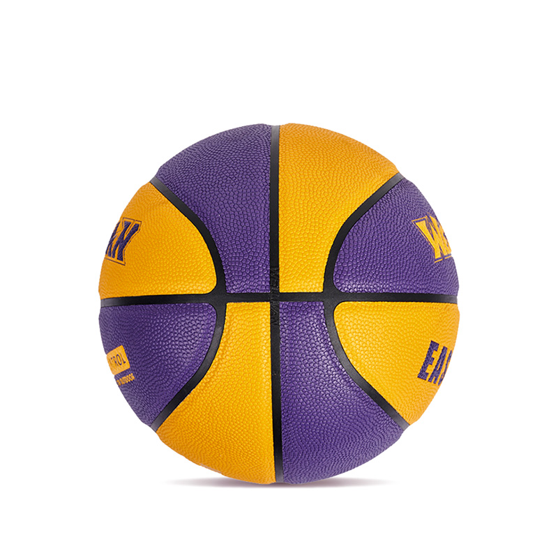 Brugerdefineret logo farveblokeret fugtabsorberende pu læder blød basketball ball til teenagers voksen