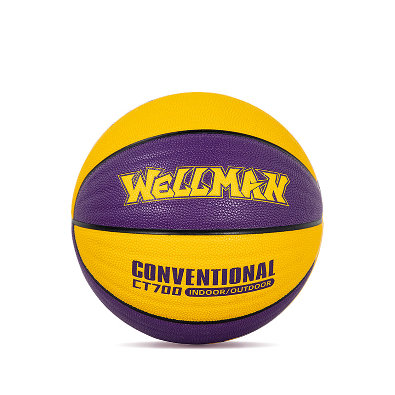 Holdbart bølgedesign Great Grip Moisture-Absorbering Pu Leather Basketball Ball Indoor/Outdoor Use