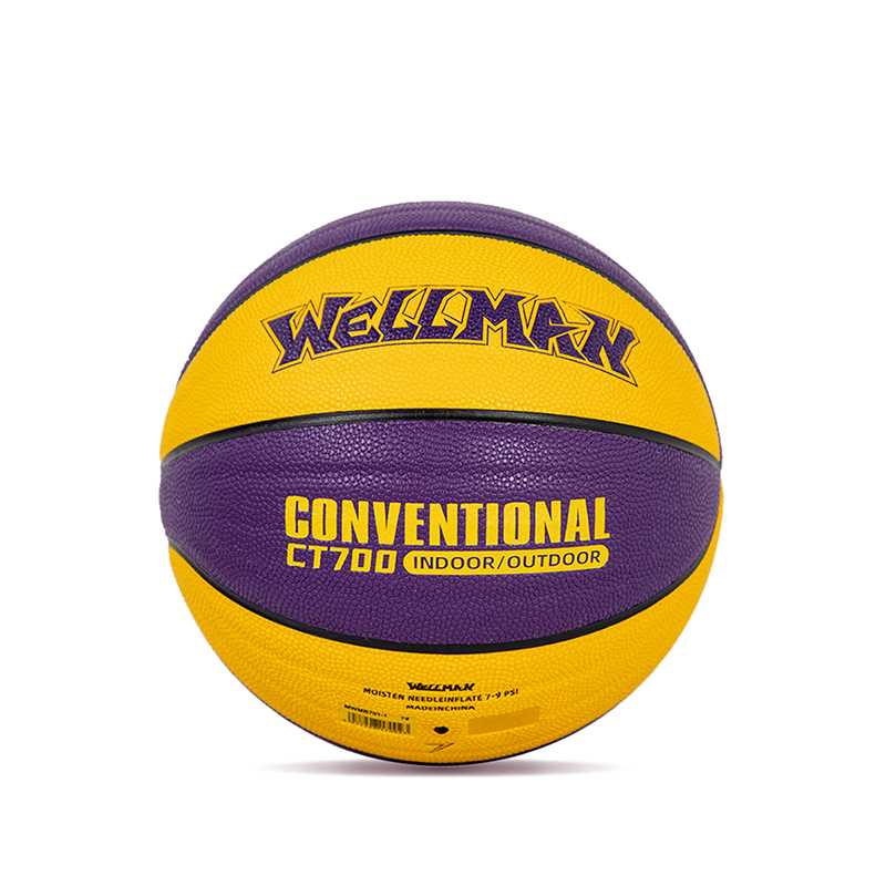 Holdbart bølgedesign Great Grip Moisture-Absorbering Pu Leather Basketball Ball Indoor/Outdoor Use