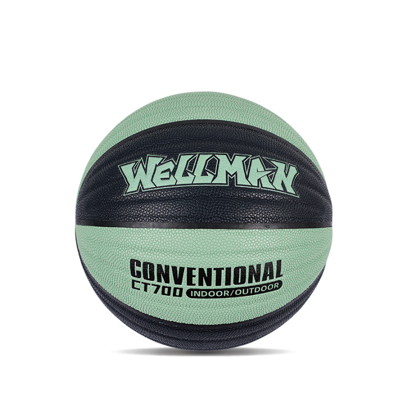 Holdbart bølgedesign Great Grip Moisture-Absorbering Pu Leather Basketball Ball Indoor/Outdoor Use