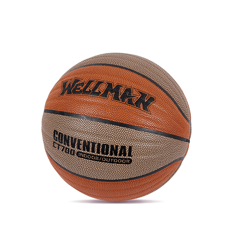 Holdbart bølgedesign Great Grip Moisture-Absorbering Pu Leather Basketball Ball Indoor/Outdoor Use