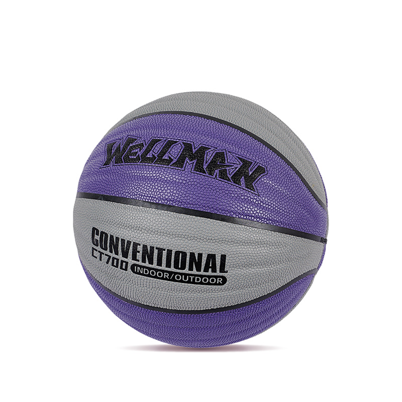 Holdbart bølgedesign Great Grip Moisture-Absorbering Pu Leather Basketball Ball Indoor/Outdoor Use