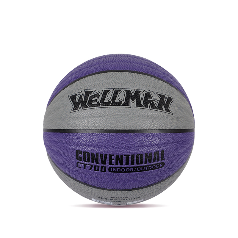 Holdbart bølgedesign Great Grip Moisture-Absorbering Pu Leather Basketball Ball Indoor/Outdoor Use