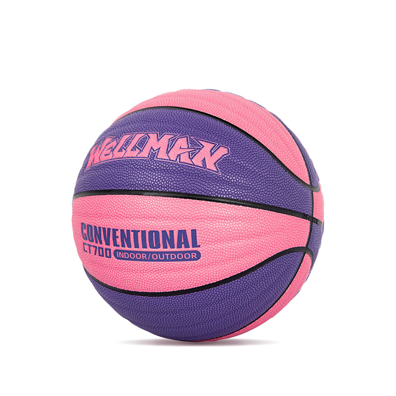 Holdbart bølgedesign Great Grip Moisture-Absorbering Pu Leather Basketball Ball Indoor/Outdoor Use